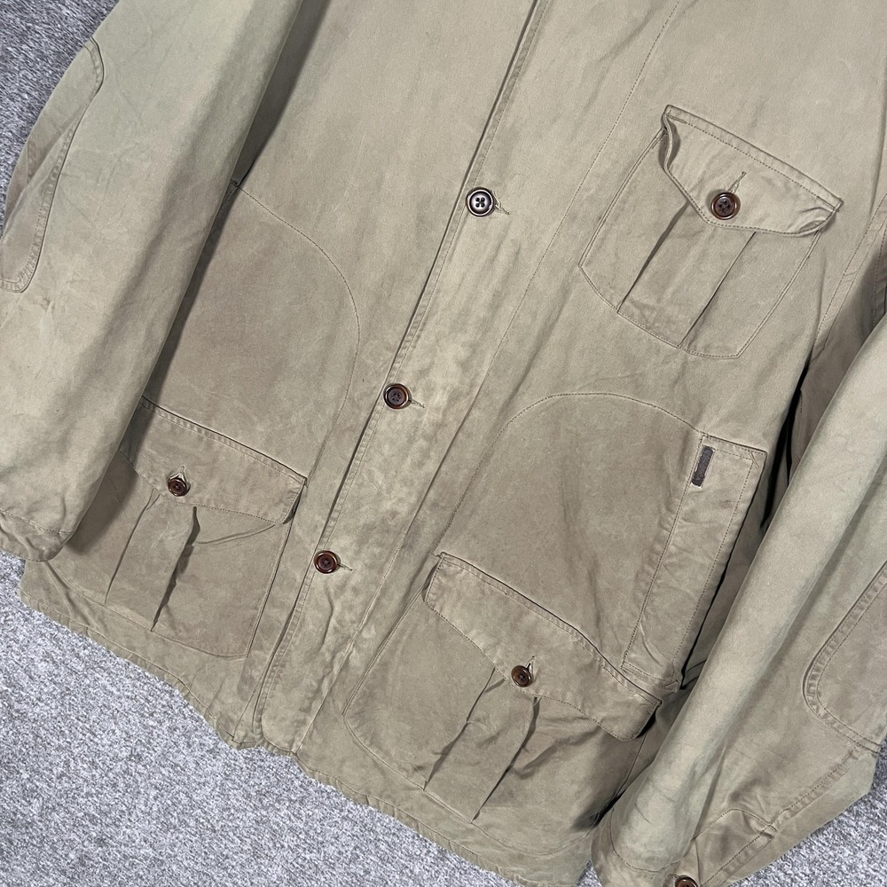 Nautica Jacket Mens Large Green Canvas Quilted Barn Corduroy Chore Field Coat - Picture 4 of 13